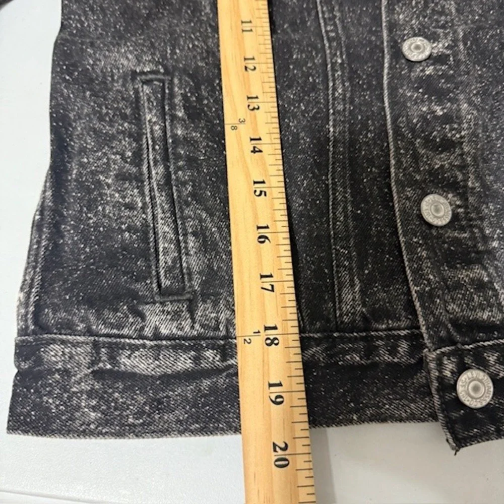 Levis Women's Black Acid Wash Denim Original Trucker Jacket Y2K 90s Grunge